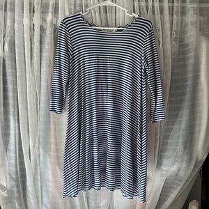 Fighting Eel Blue and White Striped Dress